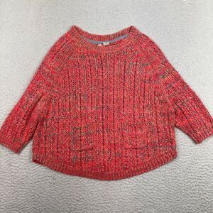 Moth Knit Sweater Women's XS Pink Marled Pullover Pockets Cabincore Cozy Casual